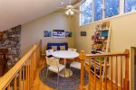 Kids and grown- ups alike love this loft as it is full of games and activities to enjoy. The futon also allows for more sleeping space.